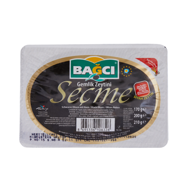 BAĞCI SİYAH ZEYTİN SEÇME PAKET 200 GR 