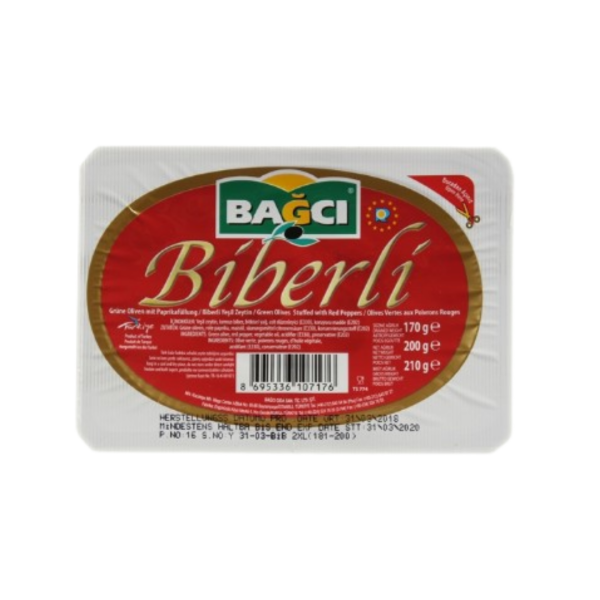 BAĞCI YEŞİL ZEYTİN BİBERLİ PAKET 200 GR 