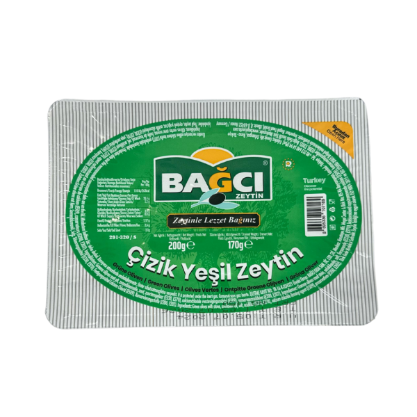 BAĞCI YEŞİL ZEYTİN ÇİZİK PAKET 200 GR 