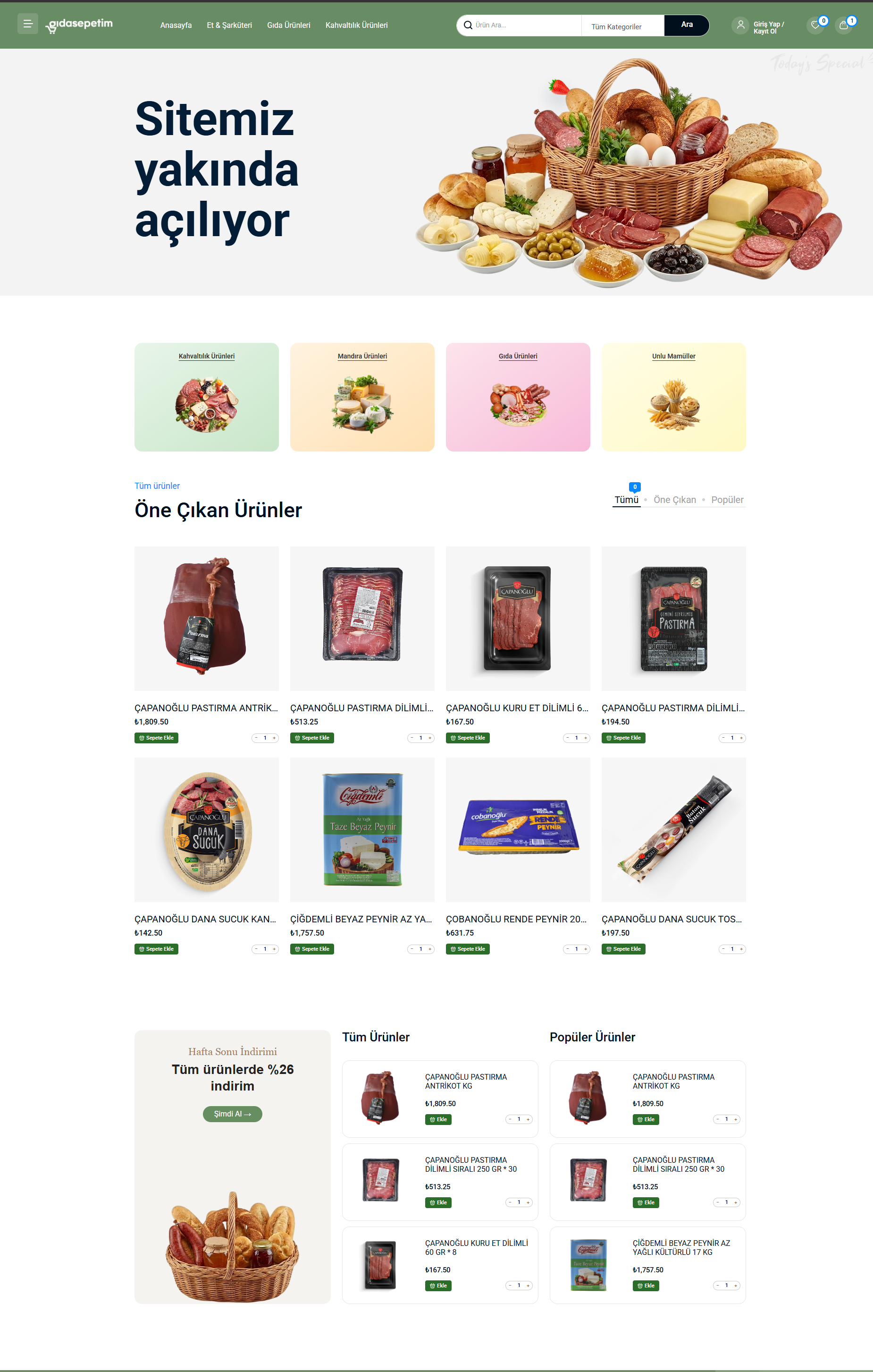 Tüm ürünlerde %26<br>indirim